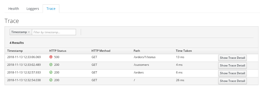 Spring Boot HTTP Traces